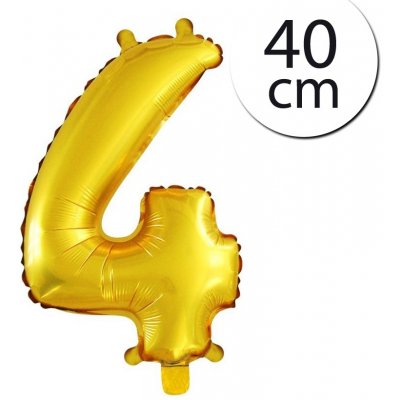 FUN RAG 4Gold 202920 Mini fóliový balón číslo 4 zlatý 40 cm – Zboží Mobilmania