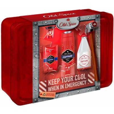 Old Spice Captain deostick 50 ml + 2v1 sprchový gel 250 ml + voda vo holení 100 ml plechovka dárková sada