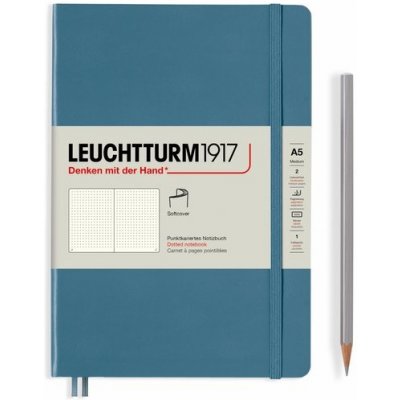 Leuchtturm1917 Medium Tečkovaný zápisník A5 Softcover Stone Blue – Zboží Živě