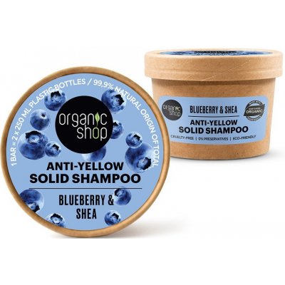 Organic Shop Tuhý šampon pro blond vlasy Borůvka a bambucké máslo 60 g