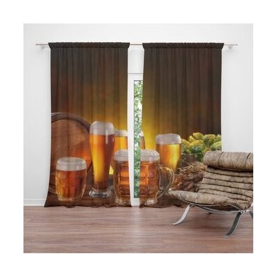 Sablio Závěs Sklenice s pivem: 2ks 140x250cm – Hledejceny.cz