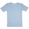 Kojenecké tričko a košilka Dětské triko s krátkým rukávem z merino vlny bavlny a hedvábí modré Cosilana