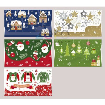 Obálka na peníze 157x90 mm - vánoční (mix) – Zboží Dáma Obálka na peníze 157x90 mm - vánoční (mix) – Zboží Dáma