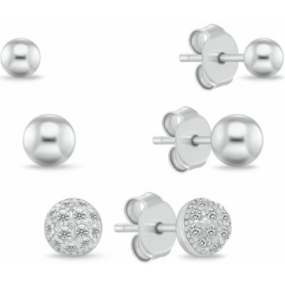 Brilio Silver Stříbrná sada peckových náušnic SET297W – Zboží Mobilmania