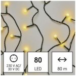 EMOS LED vánoční cherry řetěz kuličky 8 m venkovní i vnitřní teplá bílá časovač – Zboží Dáma