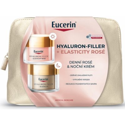 EUCERIN Hyaluron-Filler + Elasticity Rosé Denní krém 50 ml a Noční krém 50 ml Dárkové balení – Zbozi.Blesk.cz