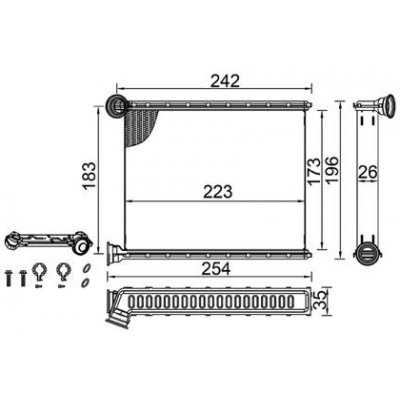 Výměník tepla, vnitřní vytápění HART 631 067 | Zboží Auto