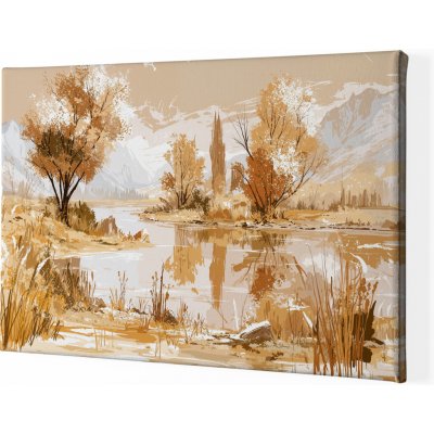 Obraz na plátně - Jezerní ticho FeelHappy.cz Velikost obrazu (šířka x výška): 40 x 30 cm – Hledejceny.cz