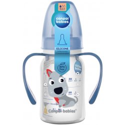 Canpol babies láhev s potiskem Cute Animals s úchyty 11/823 120 ml