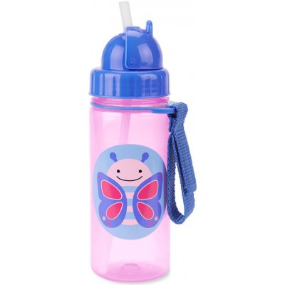 Skip Hop Zoo hrnek s brčkem PP bez PVC a BPA motýl 385 ml modro růžový – Zboží Mobilmania