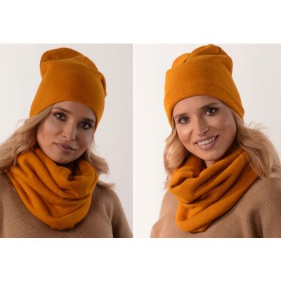 Fashionweek moderni zimní set čepice a šála pletený tunel ZIZI20/K6 hořčičný – Hledejceny.cz