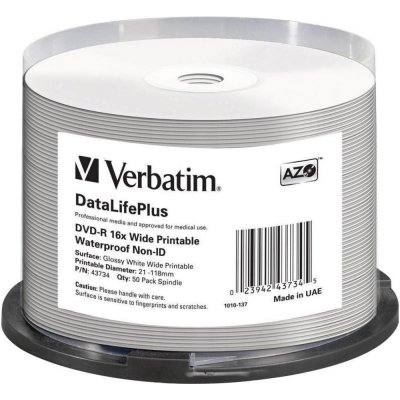 Verbatim DVD-R 4,7GB 16x, AZO, printable, spindle, 50ks (43734)