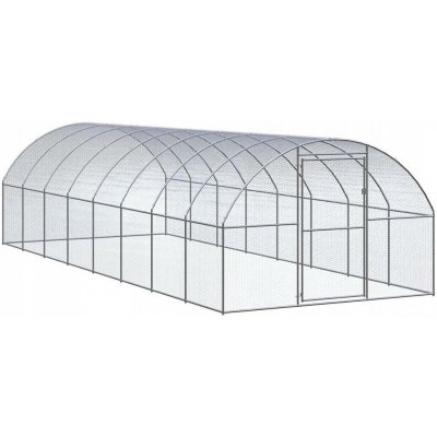 VidaXl Venkovní klec pro kuřata 3x8x2 m ocel stříbrná – Zboží Dáma