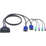 Aten CS-62S KVM přepínač PS/2, 2x PC mini vč. kabeláže 0,9m – Sleviste.cz