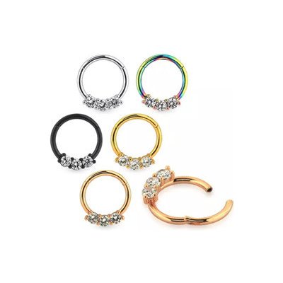 Piercingate Kruh segment s kamínky PKR00155 Černá – Hledejceny.cz