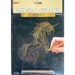SMT Creatoys Škrabací obrázek zlatý Jednorožec na zadních – Zboží Dáma