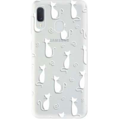 iSaprio Cat pattern 05 - white Samsung Galaxy A20e – Zboží Mobilmania