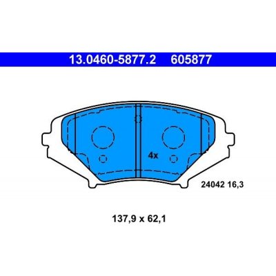 Sada brzdových destiček, kotoučová brzda ATE 13.0460-5877.2