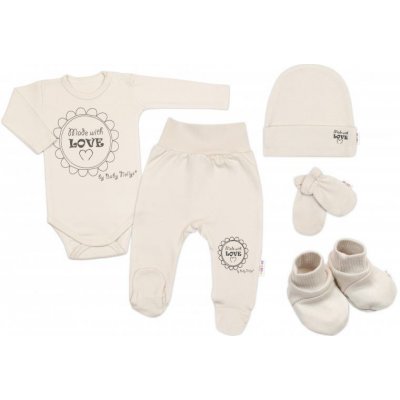 Baby Nellys Soupravička do porodnice 5D Made with love béžová cappuccino – Zboží Dáma
