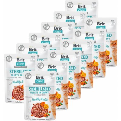 Brit Care Cat Sterilized Fillets in Gravy Healthy Rabbit 12 x 85 g – Sleviste.cz