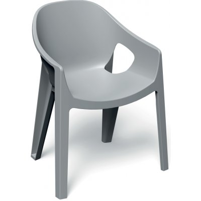 Ferne Šedé plastové zahradní křeslo Premo Light Gray 410369 – Hledejceny.cz