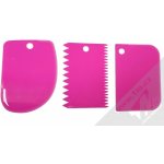 1Mcz cukrářská karta, špachtle na dort 12x8cm sada 3ks sytě růžová – Zboží Dáma