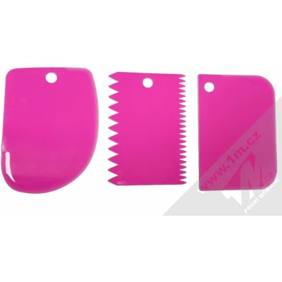 1Mcz cukrářská karta, špachtle na dort 12x8cm sada 3ks sytě růžová – Zboží Dáma