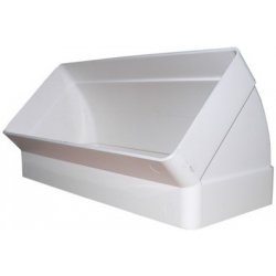 Vents Koleno pro čtyřhranné potrubí 45st. vertikální 204x60 mm PVC