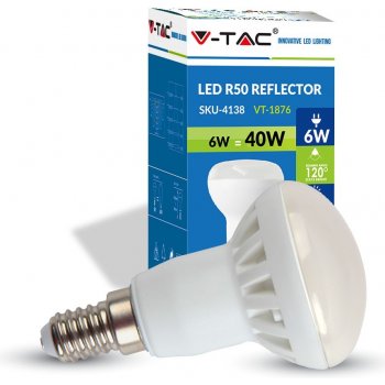 V-tac E14 LED žárovka 6W R50 Teplá bílá