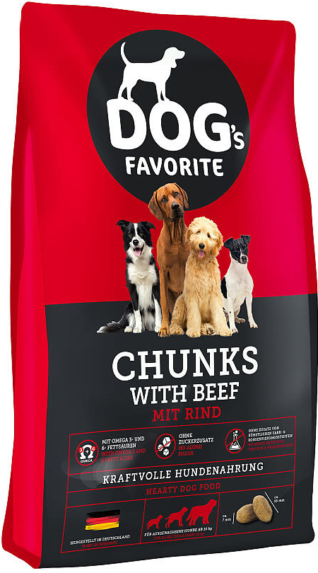 Dog´s favorite Chunks with beef 15 kg