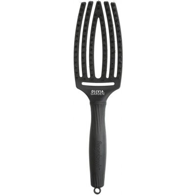 Olivia Garden Rozčesávací kartáč Fingerbrush Care Iconic Boar & Nylon Full Black M černý – Zboží Mobilmania
