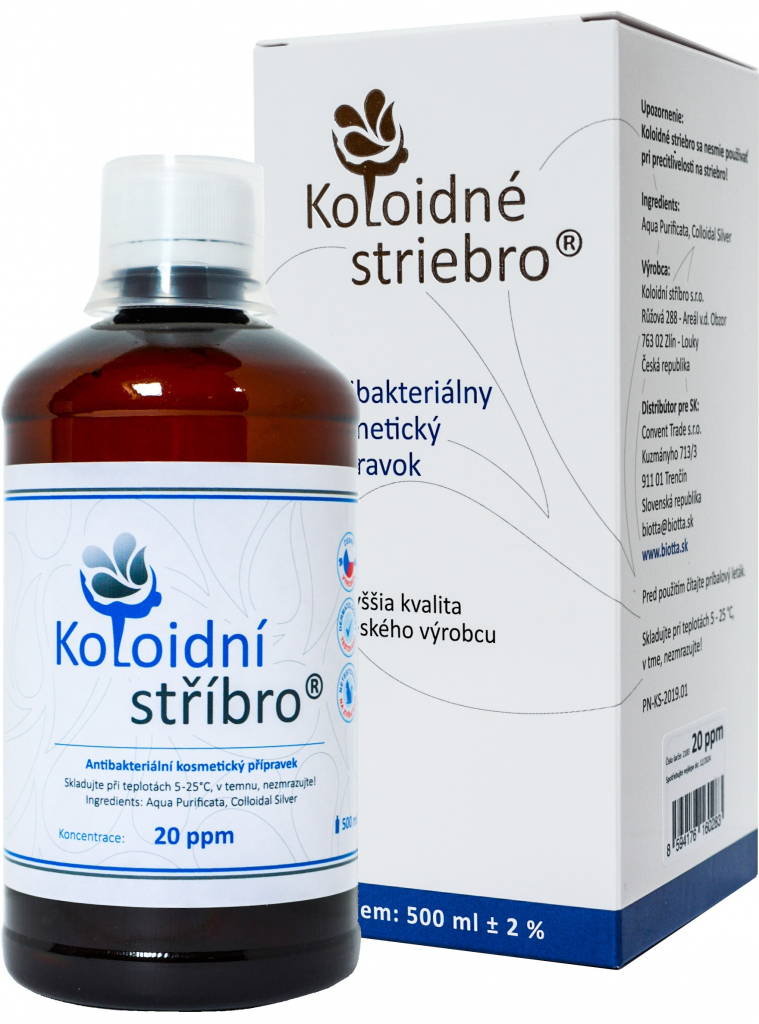 Koloidní stříbro koloidní stříbro 20 ppm 500 ml