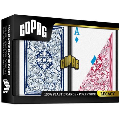 Copag 1546 Legacy Regular index, 100% plastové, modro-červený Duo pack – Zboží Dáma