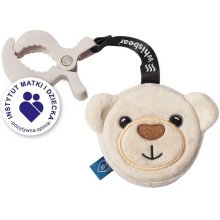 Whisbear šustící hračka s klipem medvídek 13 cm bílá