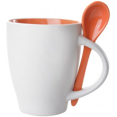 Spoon hrnek se lžičkou oranžová 300 ml