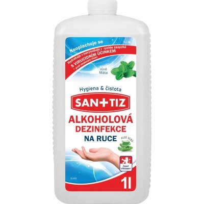 Sanitiz alkoholová dezinfekce na ruce parfém máta obsahuje Aloe Vera 1 l – Zboží Dáma