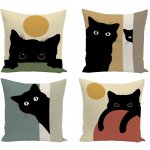 Xpose ČERNÁ KOČKA digitální tisk 4 ks Bavlna 43 x 43 cm – Zboží Dáma Xpose ČERNÁ KOČKA digitální tisk 4 ks Bavlna 43 x 43 cm – Zboží Dáma