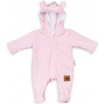 Baby Nellys Kojenecký teplákový overal s kapucí Teddy sv. růžový – Zboží Dáma