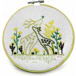 Stoklasa Dětská vyšívací dárková sada s předtištěným motivem 940198/4 jelen a srnka zeleno-žlutá 15x22cm průměr 18cm – Hledejceny.cz