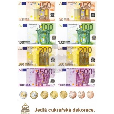 Jedlý papír "Bankovky Euro" - A4 – Zboží Mobilmania