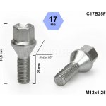 Kolový šroub M12x1,25x25 kužel, klíč 17, C17B25F, výška 51,5 mm – Zboží Mobilmania