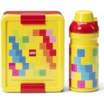 LEGO Brick svačinový set (láhev a box) - červená/žlutá – Zboží Živě