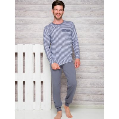 Taro Max 372 pyžamo dlouhé šedé pruhy – Zboží Mobilmania