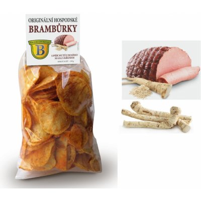 Originální brambůrky Originální hospodské brambůrky s příchutí uzeného masa s křenem, 100g – Zboží Dáma