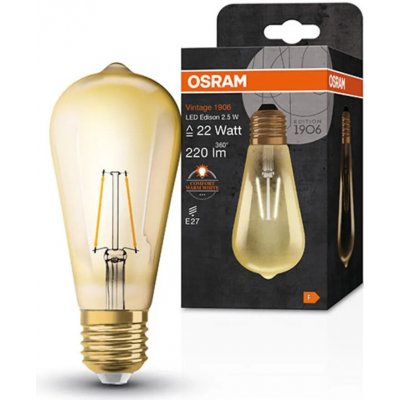 LEDVANCE Žárovka LED 2,8W/824 E27 VINTAGE 1906 filament – Hledejceny.cz