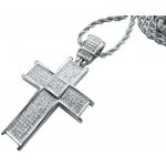 Blingstar A697 Přívěsek kříž BIG CROSS Diamond Silver Křížek zirkony – Hledejceny.cz