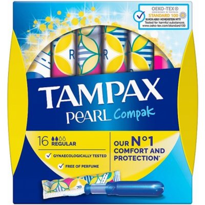 Tampax Pearl Compak Regular Tampony s Aplikátorem 16 ks – Zboží Dáma