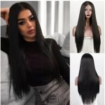 Černá paruka Zuri se síťkou (lace front) – Zboží Dáma