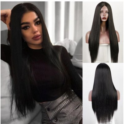 Černá paruka Zuri se síťkou (lace front) – Zboží Dáma