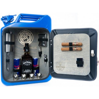 The Jerrycan Bar Spirit of the Real Man Blue unikátní minibar v kanystru – Zboží Mobilmania